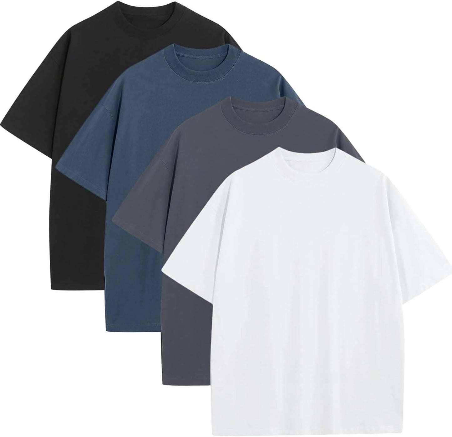 Mens Oversized T-Shirts Fashion Loose Fit Crewneck Tshirt Streetwear Heavyweight Short Sleeve Tee Shirt Gym Workout Tops