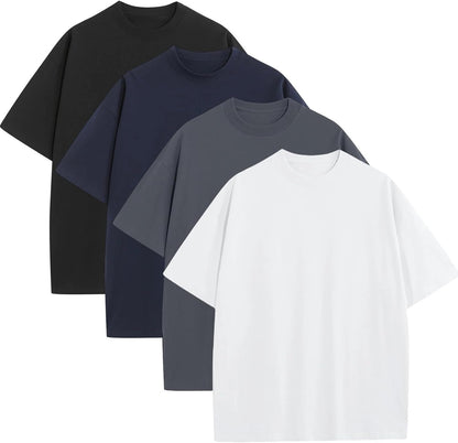 Mens Oversized T-Shirts Fashion Loose Fit Crewneck Tshirt Streetwear Heavyweight Short Sleeve Tee Shirt Gym Workout Tops