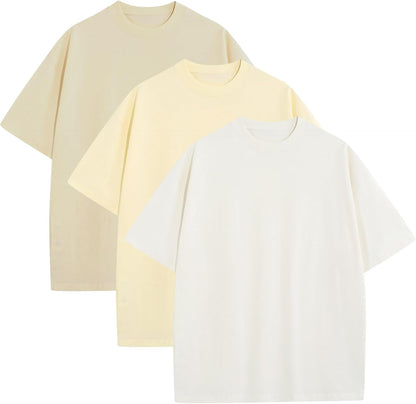 Mens Oversized T-Shirts Fashion Loose Fit Crewneck Tshirt Streetwear Heavyweight Short Sleeve Tee Shirt Gym Workout Tops