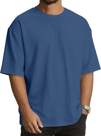 rosemia Oversized Tshirts for Men Crewneck Graphic Tees Basic Short Sleeve Loose Fit Tops