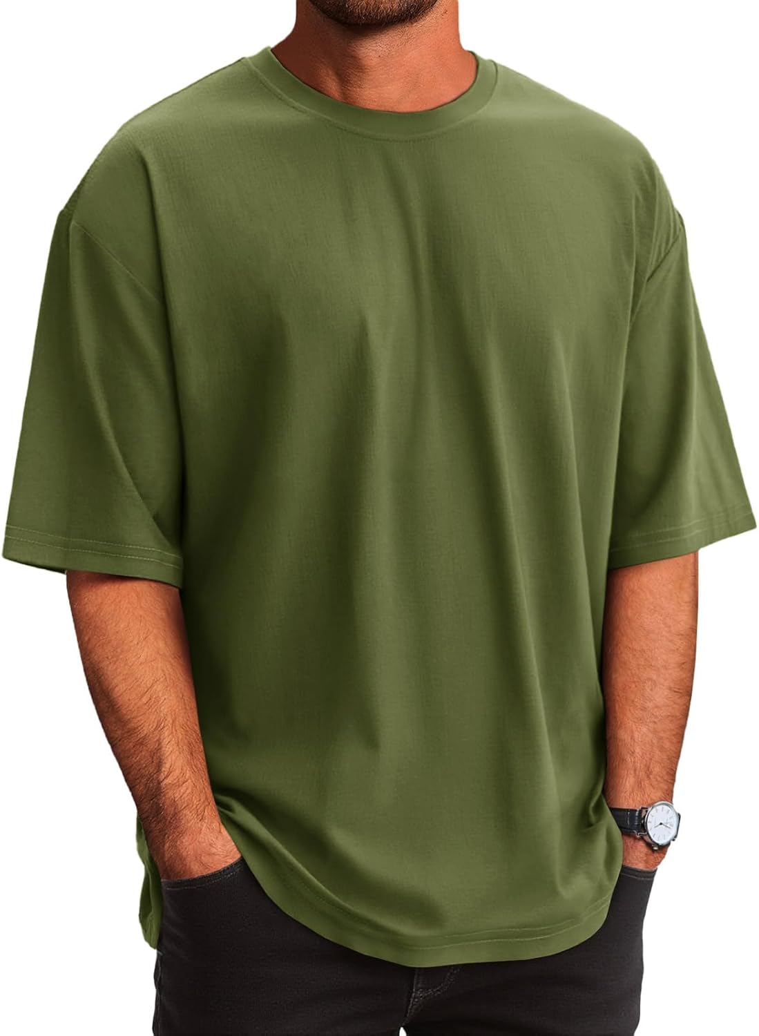 Runcati Mens Casual T-Shirts Short Sleeve Lightweight Oversized Summer Cotton Tee Beach Crew Neck Tops