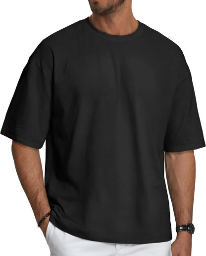 rosemia Oversized Tshirts for Men Crewneck Graphic Tees Basic Short Sleeve Loose Fit Tops