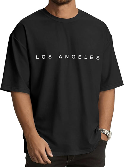 rosemia Oversized Tshirts for Men Crewneck Graphic Tees Basic Short Sleeve Loose Fit Tops