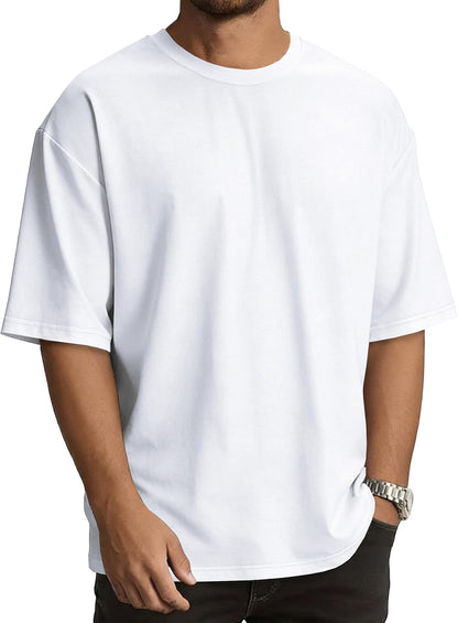 rosemia Oversized Tshirts for Men Crewneck Graphic Tees Basic Short Sleeve Loose Fit Tops