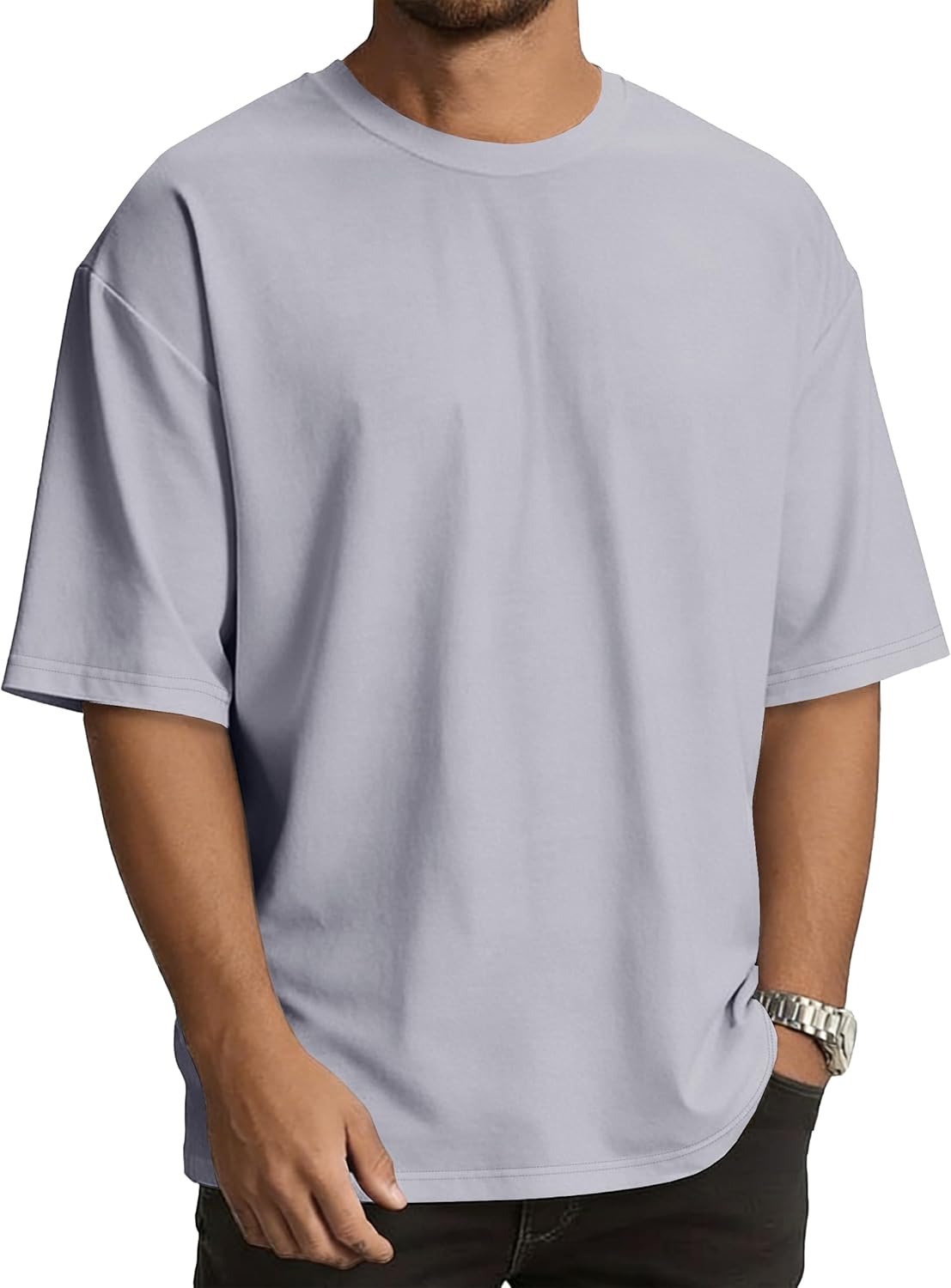 rosemia Oversized Tshirts for Men Crewneck Graphic Tees Basic Short Sleeve Loose Fit Tops