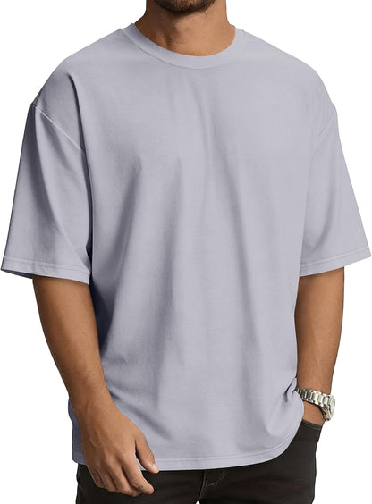 rosemia Oversized Tshirts for Men Crewneck Graphic Tees Basic Short Sleeve Loose Fit Tops